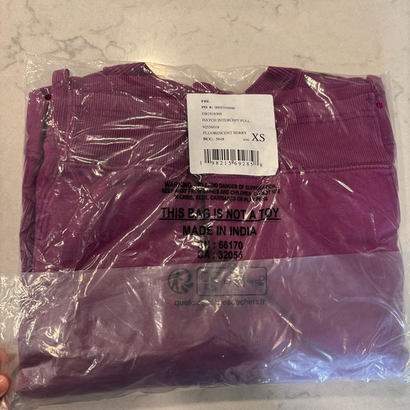 NWT NEW Free People Movement x Hatch intercept pullover in purple - Picture 5 of 6
